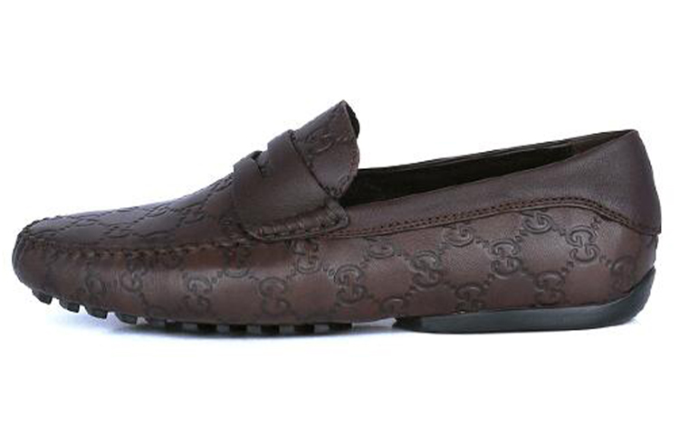 Buy Gucci GG 浮雕皮革平底鞋“棕色” 372329-A6F0-2019