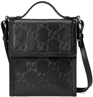 Gucci GG Embossed Messenger Bag Black Buy Gucci GG Embossed Messenger Bag Black