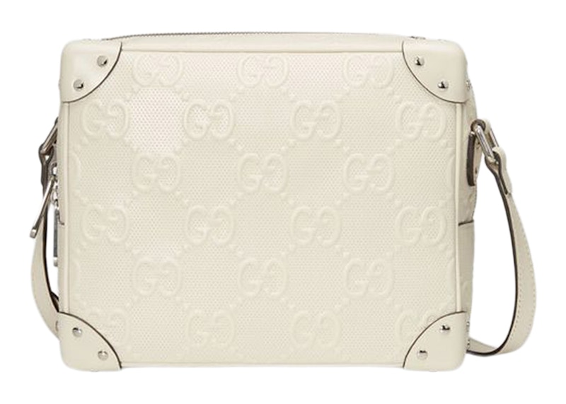 Gucci GG Embossed Shoulder Bag White