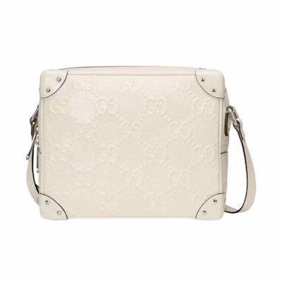 Gucci GG Embossed Shoulder Bag White