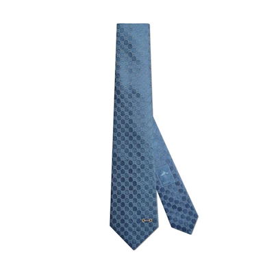 GUCCI GG Embroidered Horsebit Jacquard Tie Light Blue Men’s 744394-4E217-4969