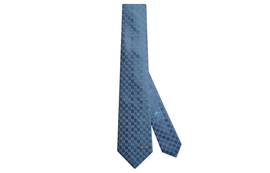GUCCI GG Embroidered Horsebit Jacquard Tie Light Blue Men’s 744394-4E217-4969 圖 2