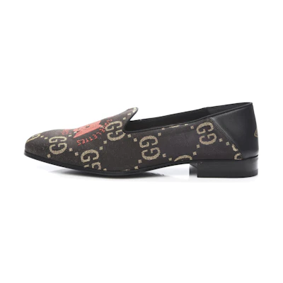 Gucci GG Embroidered Skull Loafers 'Brown'