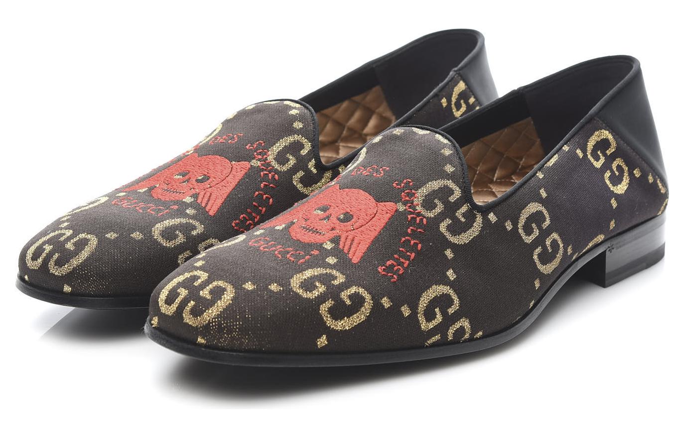 Order Mocasines Gucci GG con Calavera Bordada 'Marrón' 552840-90U10-2066
