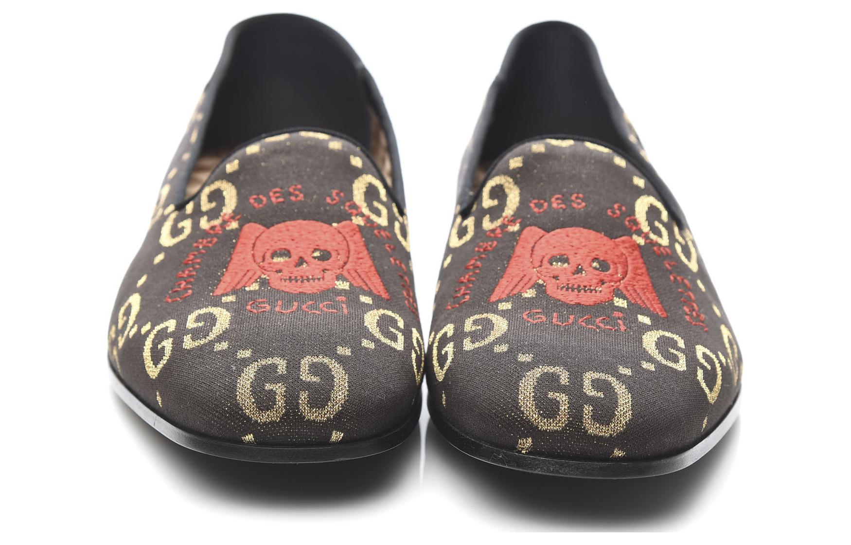 Shop Mocasines Gucci GG con Calavera Bordada 'Marrón' 552840-90U10-2066
