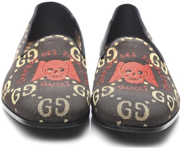 Mocasines Gucci GG con Calavera Bordada 'Marrón' 552840-90U10-2066 Shop Mocasines Gucci GG con Calavera Bordada 'Marrón' 552840-90U10-2066