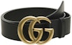 Order GUCCI GG Gold Buckle Leather Belt for Men - Black, 4cm Width 397660 AAA5Z 1000
