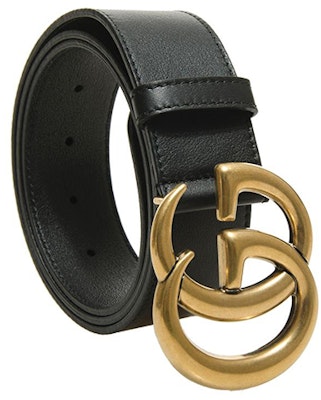 GUCCI GG Gold Buckle Leather Belt for Men - Black, 4cm Width 397660 AAA5Z 1000 Lookbook GUCCI GG Gold Buckle Leather Belt for Men - Black, 4cm Width 397660 AAA5Z 1000