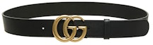 Purchase GUCCI GG Gold Buckle Leather Belt for Men - Black, 4cm Width 397660 AAA5Z 1000