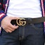 Details for GUCCI GG Gold Buckle Leather Belt for Men - Black, 4cm Width 397660 AAA5Z 1000