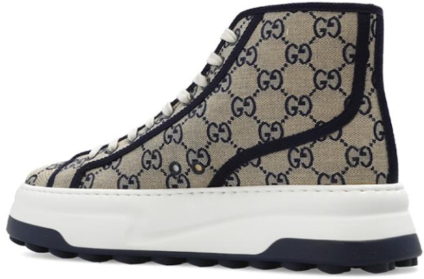 Gucci GG High Top Sneaker 'Beige Blue' 745999-FABZZ-4043 Lookbook Gucci GG High Top Sneaker 'Beige Blue' 745999-FABZZ-4043