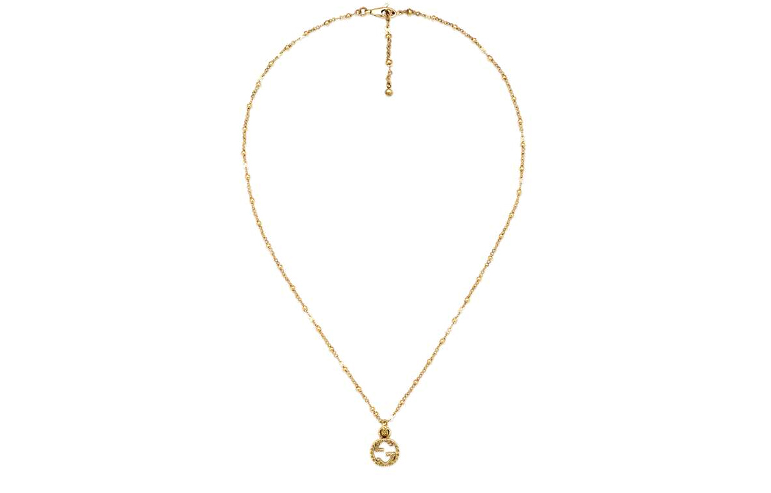 GUCCI GG Interlocking Necklace Unisex Gold. 603619-J8500-8000