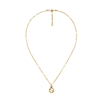 GUCCI GG Interlocking Necklace Unisex Gold. 603619-J8500-8000