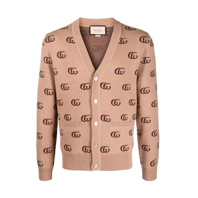 GUCCI GG Jacquard Cashmere Knit Sweater Light Brown 660285-XKB3T-2668