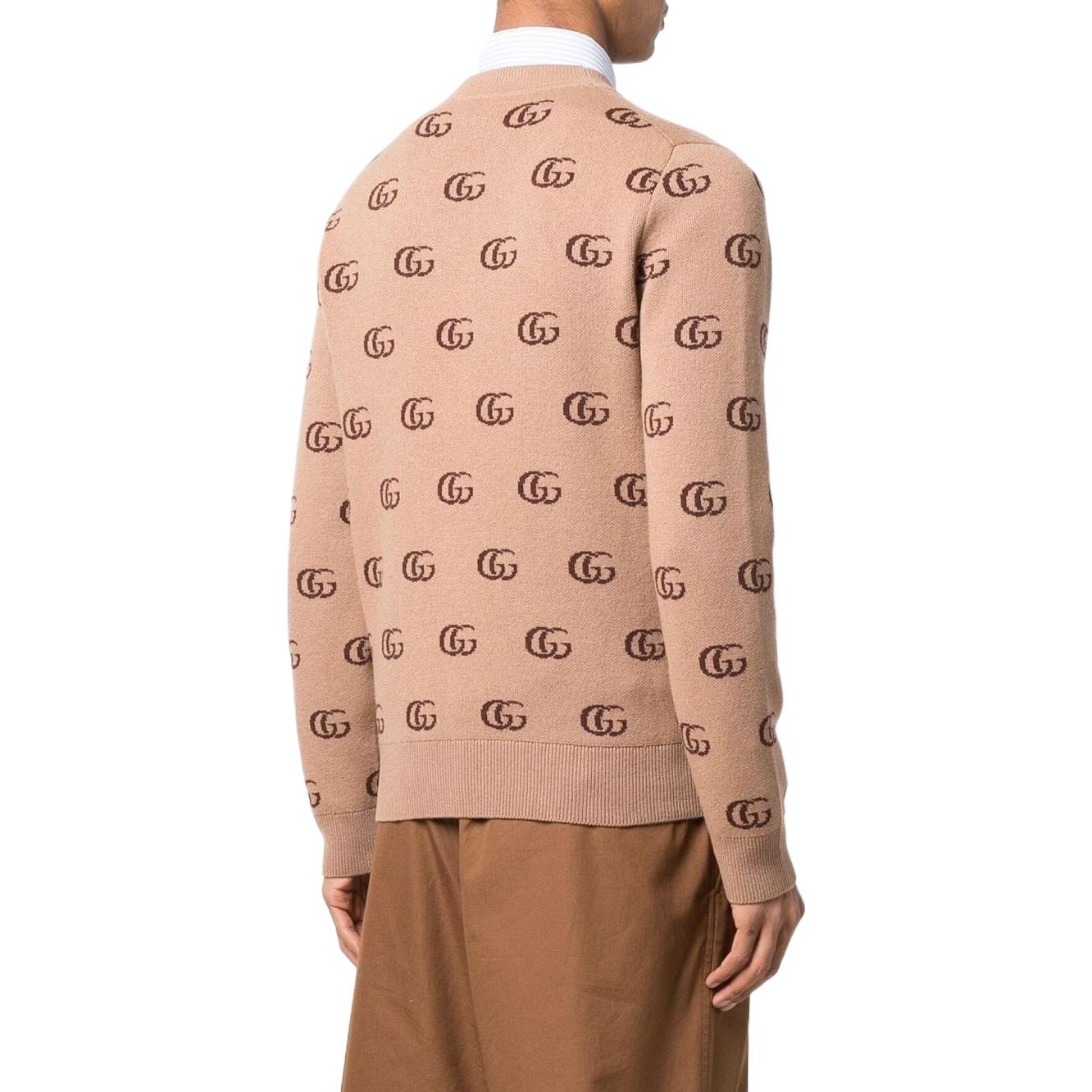 GUCCI GG Jacquard Cashmere Knit Sweater  Light Brown 660285-XKB3T-2668 圖 4