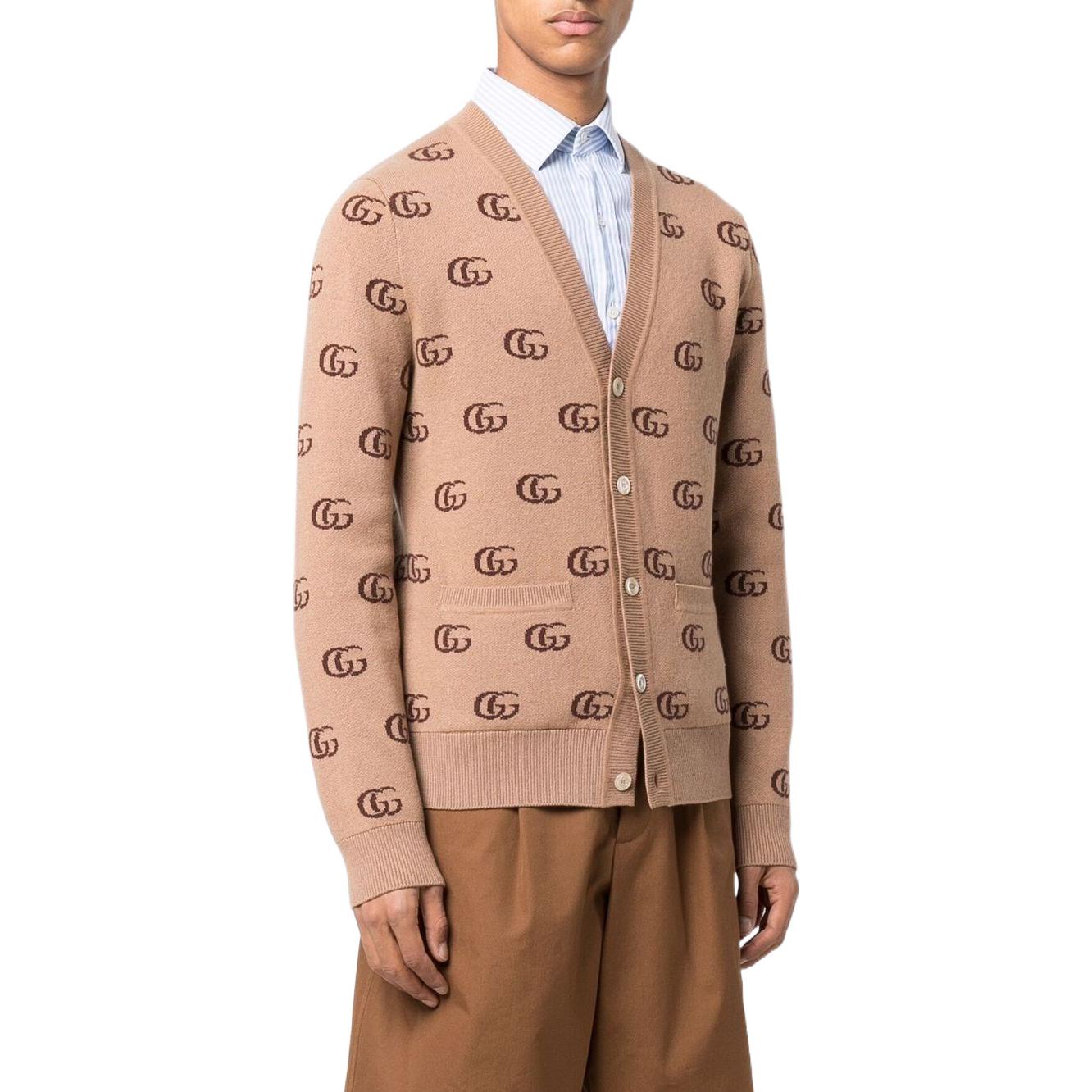 GUCCI GG Jacquard Cashmere Knit Sweater  Light Brown 660285-XKB3T-2668 圖 5