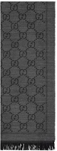 Bufanda Tejida Gris Gucci GG con Patrón Jacquard. Buy Bufanda Tejida Gris Gucci GG con Patrón Jacquard.