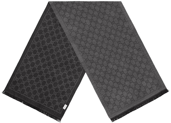 Gucci GG Jacquard Pattern Knitted Scarf Grey Order Gucci GG Jacquard Pattern Knitted Scarf Grey