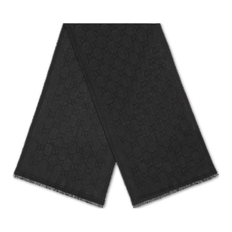GUCCI GG Jacquard Wool Knit Scarf  Black 7953104G2001000 圖 2