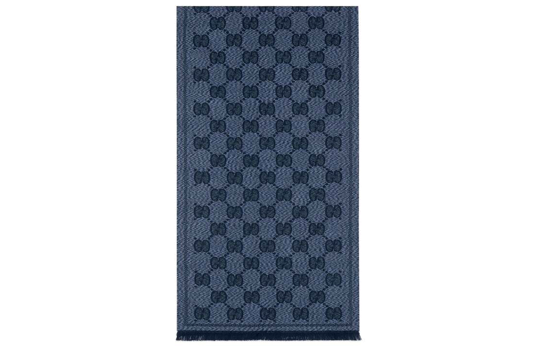 GUCCI GG Jacquard Wool Scarf Blue 625898-4G059-4068 圖 3