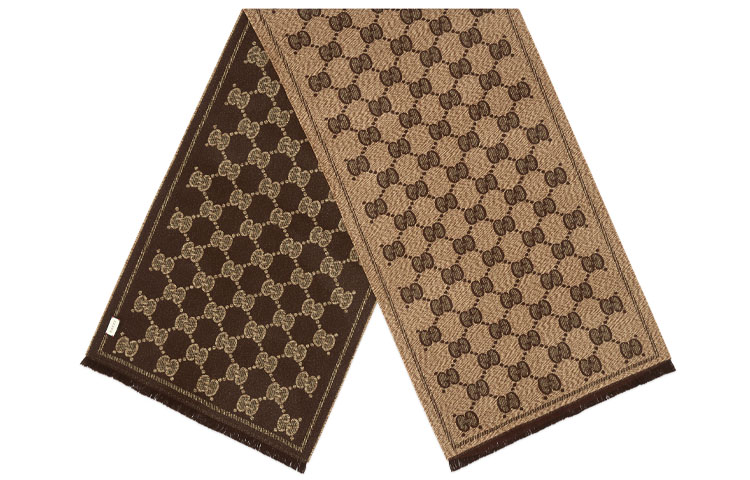 GUCCI GG Jacquard Wool Scarf for Men in Brown 6258984G059-9764 圖 2