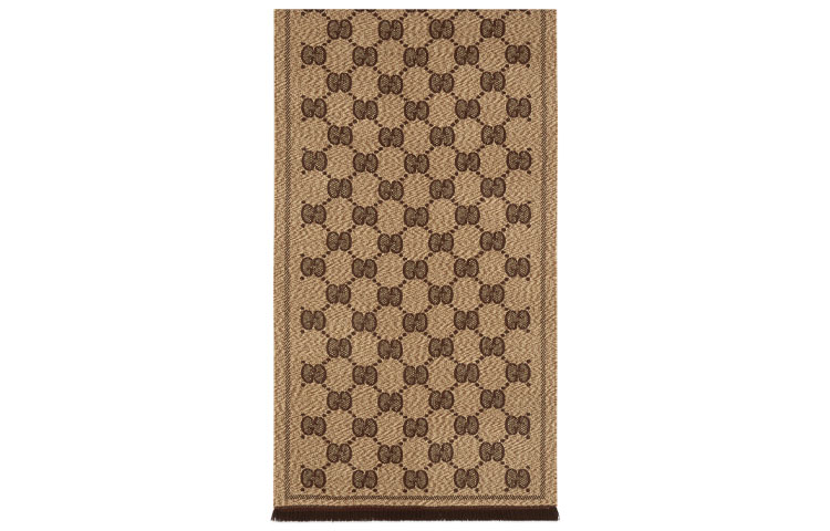 GUCCI GG Jacquard Wool Scarf for Men in Brown 6258984G059-9764 圖 3