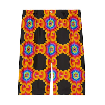 Gucci GG Kaleidoscope Print Silk Shorts Red 672698-ZAH3W-1128