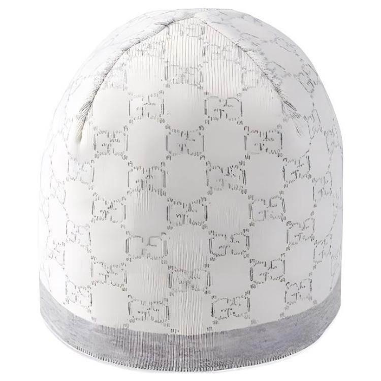 GUCCI GG Kids Pattern Wool Hat Light Grey. 4185993K206-9263