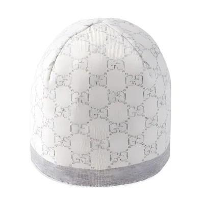 GUCCI GG Kids Pattern Wool Hat Light Grey. 4185993K206-9263