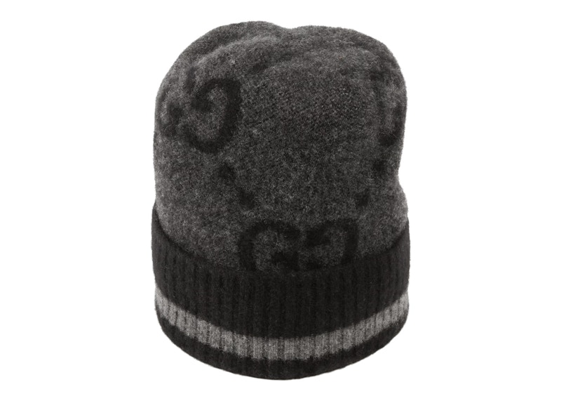 Gucci GG Knit Cashmere Hat Grey/Black