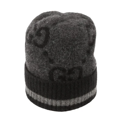 Gucci GG Knit Cashmere Hat Grey/Black