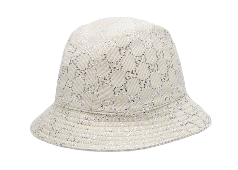 Gucci GG Lame Bucket Hat White/Silver