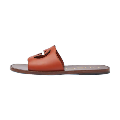 Gucci GG Leather Sandal 'Brown'