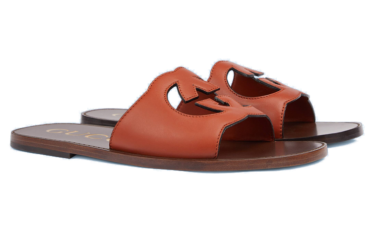 Lookbook Sandal Kulit Gucci GG 'Coklat' 693278-US000-2505