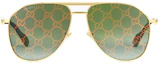 Buy Cermin Mata Aviator Unisex Gucci GG Logo Metal Pasangan. 706707-I3331-8037
