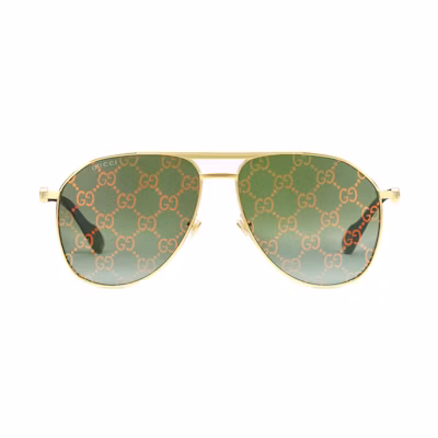 GUCCI GG Logo Metal Aviator Sunglasses Unisex情侣款 706707-I3331-8037