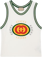 Gucci GG Logo Print Sleeveless Tank Top SS23 White 742519-XJFFU-9095 Gucci GG Logo Print Sleeveless Tank Top SS23 White 742519-XJFFU-9095