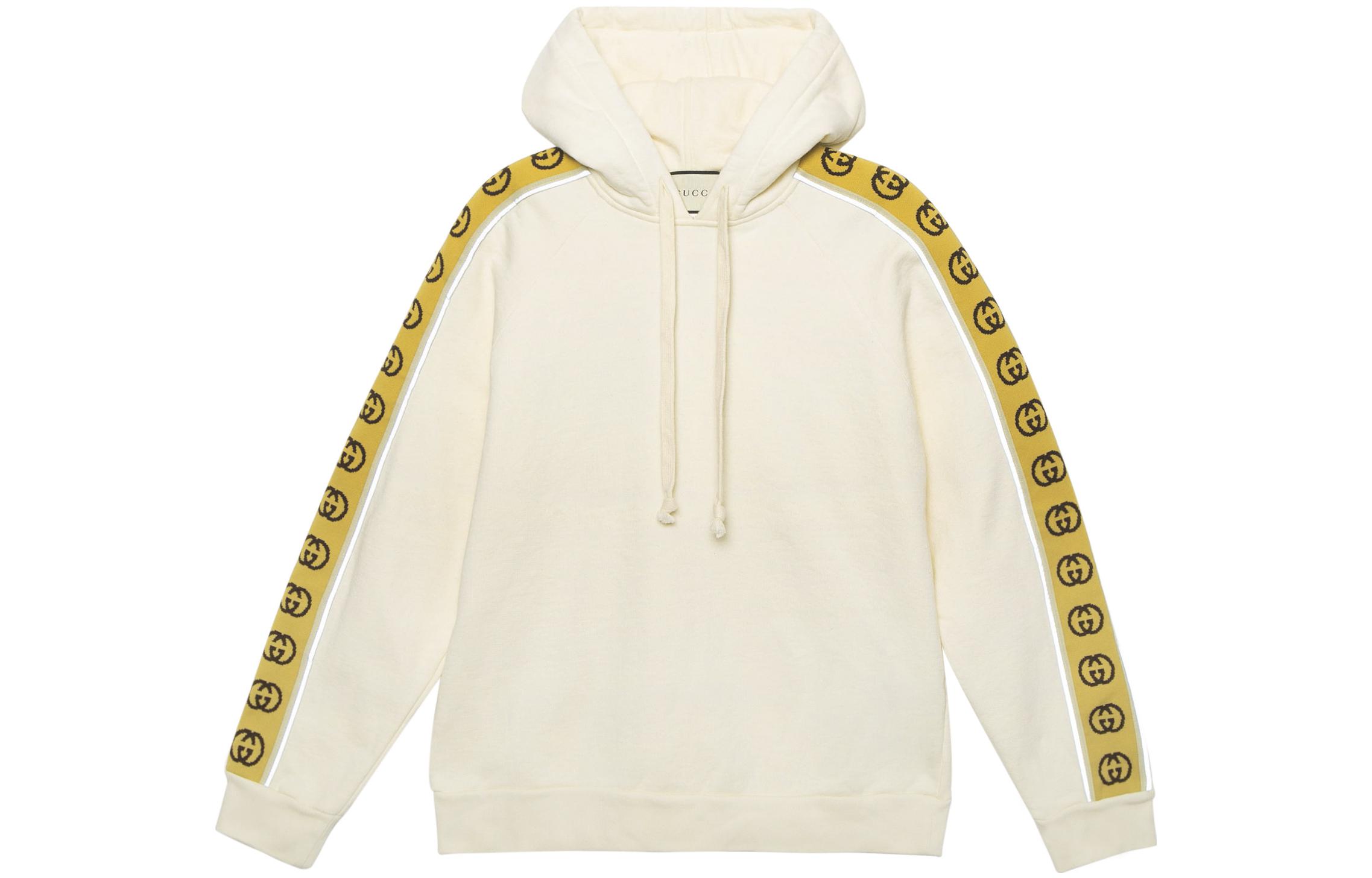 Gucci GG Logo Side Sleeve Hoodie for Men in Off-White 596230-XJBUW-9230