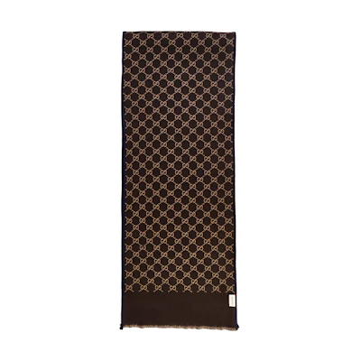 GUCCI GG Logo Warm Wool Knit Scarf Unisex Couples Edition 521104-4G744-4000