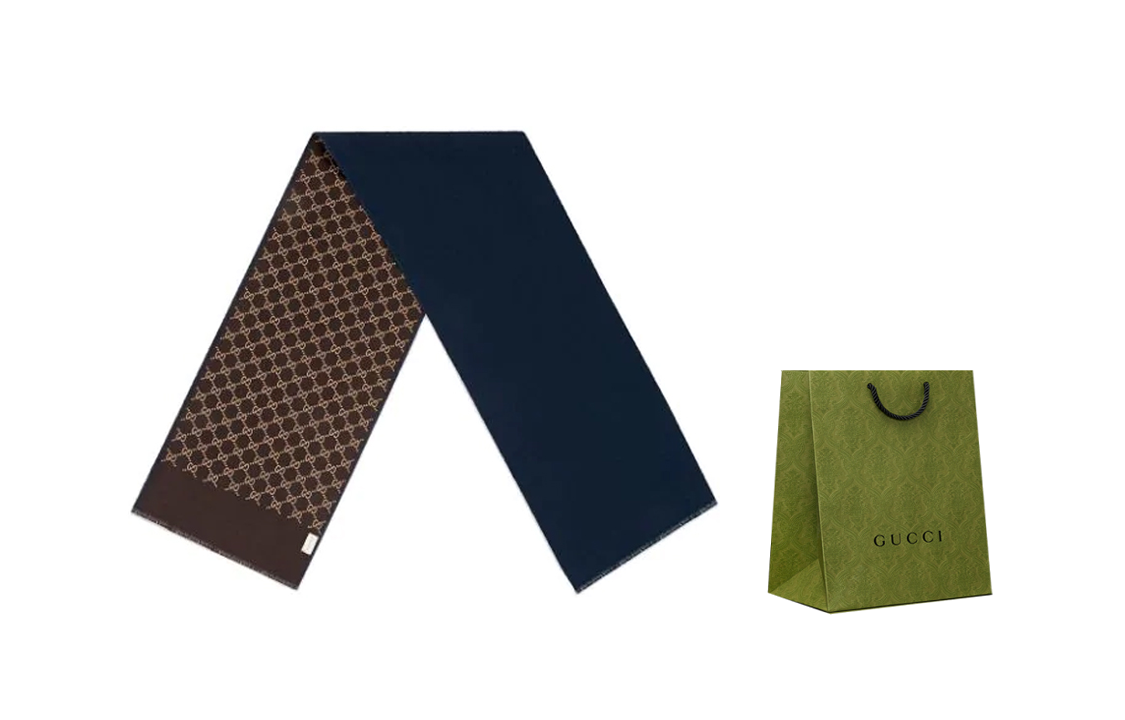 GUCCI GG Logo Warm Wool Knit Scarf Unisex Couples Edition 521104-4G744-4000 圖 5