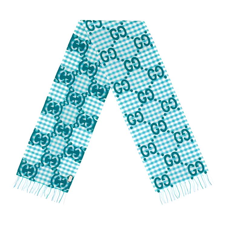 GUCCI GG Logo Wool Fringe Scarf Unisex Couple Edition 644365-3GA69-4678