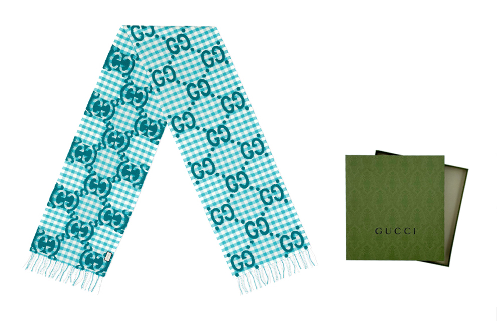 GUCCI GG Logo Wool Fringe Scarf Unisex Couple Edition 644365-3GA69-4678 圖 2
