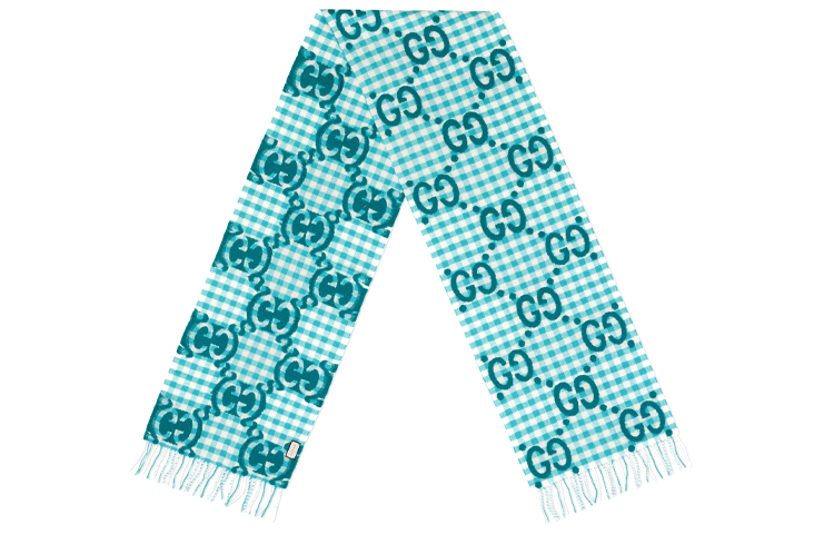 GUCCI GG Logo Wool Fringe Scarf Unisex Couple Edition 644365-3GA69-4678 圖 3
