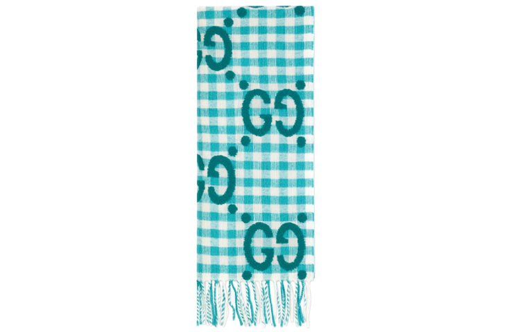 GUCCI GG Logo Wool Fringe Scarf Unisex Couple Edition 644365-3GA69-4678 圖 4