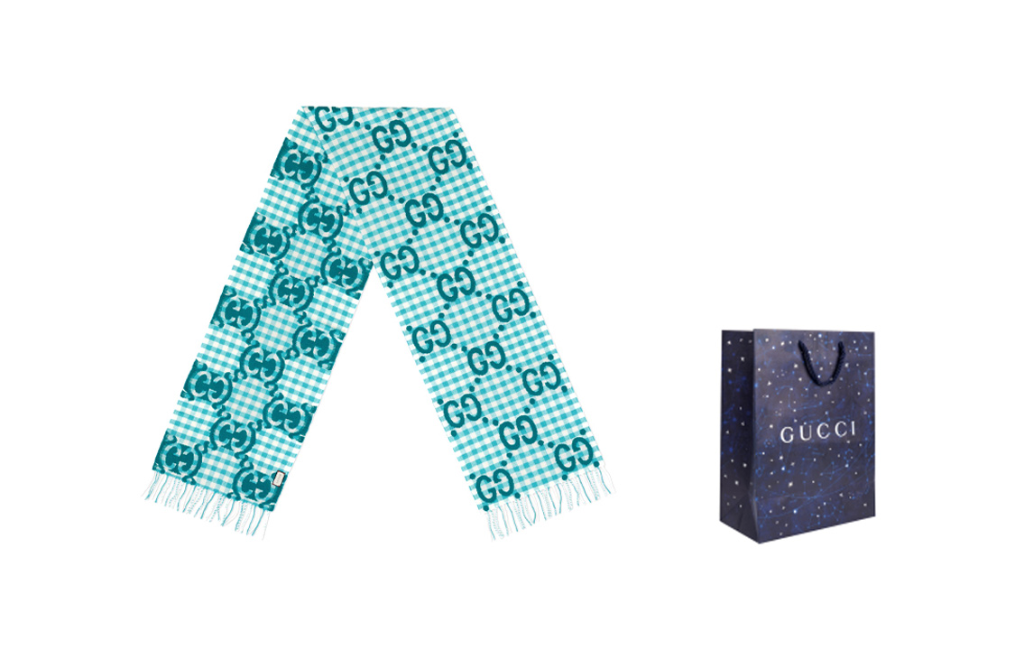 GUCCI GG Logo Wool Fringe Scarf Unisex Couple Edition 644365-3GA69-4678 圖 7