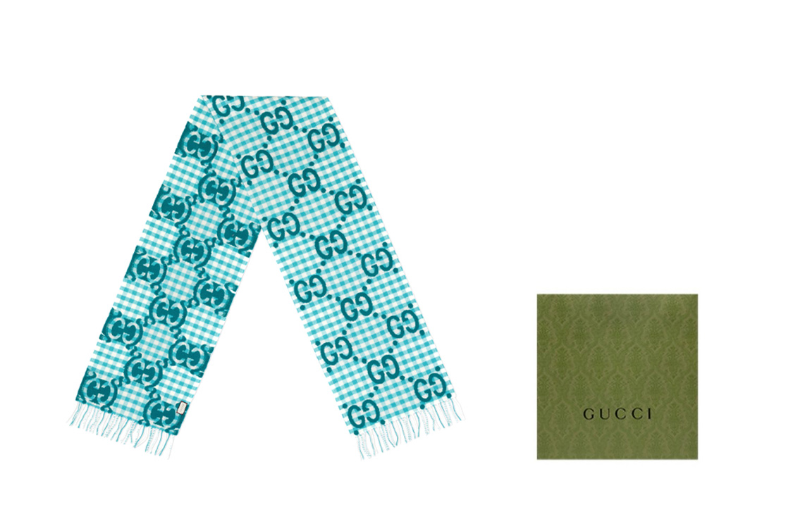 GUCCI GG Logo Wool Fringe Scarf Unisex Couple Edition 644365-3GA69-4678 圖 8