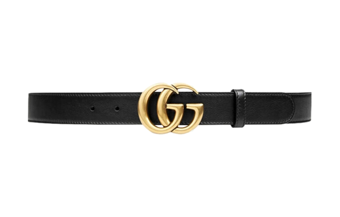 Order GUCCI GG Marmont 黑色皮帶雙G扣，寬3公分. GU 414516 AP00T 1000 -1