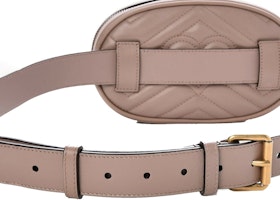Gucci GG Marmont Tas Pinggang Kulit Matelasse Taupe/Rose Order Gucci GG Marmont Tas Pinggang Kulit Matelasse Taupe/Rose