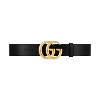 Gucci GG Marmont Belt Shiny Buckle 1.5 Width Black
