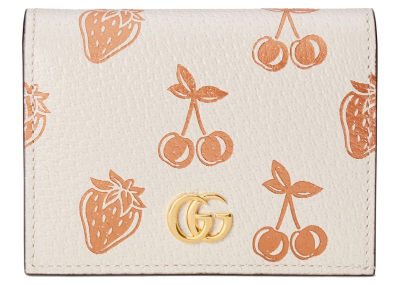 Gucci GG Marmont Berry Card Case Wallet White